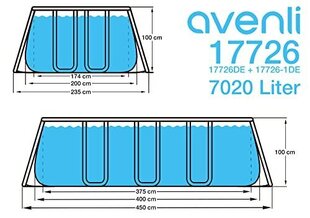 Avenli Baseins 400 x 200 x 99 cm tērauda rāmja baseins cena un informācija | Baseini | 220.lv