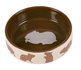 Bļoda dzīvniekiem, keramika : Trixie Ceramic bowl with motif, hamster, 80 ml|ø 8 cm cena un informācija | Būri un aksesuāri grauzējiem | 220.lv