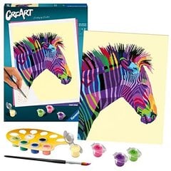 Krāsojamie attēli Ravensburger CreArt Large Zebra 24 x 30 cm cena un informācija | Gleznas pēc numuriem | 220.lv