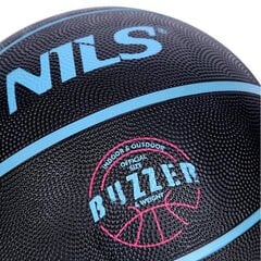 Basketbola bumba NPK271 BASKETBALL BLACK BUZZER 7 NILS цена и информация | Баскетбольные мячи | 220.lv