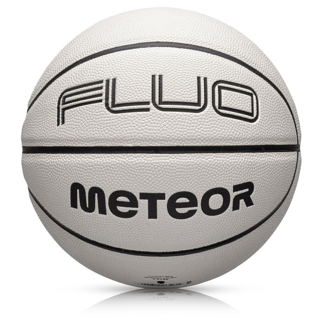 Basketbols Meteor Fluo balts/neona zils 7 cena un informācija | Basketbola bumbas | 220.lv