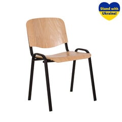 Apmeklētāju krēsls NOWY STYL ISO BLACK WOOD, izgatavots no saplākšņa, koka sp. cena un informācija | Biroja krēsli | 220.lv