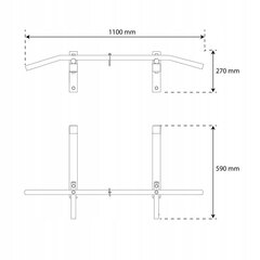 Pievilkšanās stienis K-sport, 110x59 cm цена и информация | Турники | 220.lv