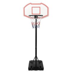 vidaXL basketbola vairogs, balts, 237-307 cm, polietilēns cena un informācija | Basketbola statīvi | 220.lv