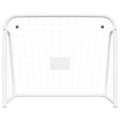 vidaXL futbola vārti, tīkls, balti, 214x75x152 cm, tērauds, poliesters цена и информация | Футбольные ворота и сетки | 220.lv