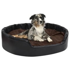 vidaXL suņu gulta, brūna ar melnu, 99x89x21 cm, plīšs, mākslīgā āda цена и информация | Лежаки, домики | 220.lv