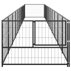 Suņu voljērs vidaXL, melns, 10m², tērauds cena un informācija | Suņu gultas, spilveni, būdas | 220.lv