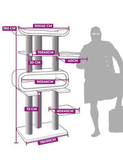 Kāpšanas koks kaķiem Petrebels Route 180, kapučīno cena un informācija | Kaķu mājas, nagu asināmie | 220.lv