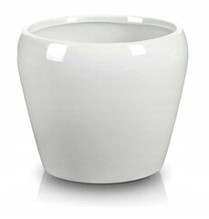 Dekoratīvs balts keramikas ziedu korpuss 18 x 15 cm cena un informācija | Puķu podi | 220.lv