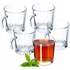 6 glāžu komplekts ar rokturiem tējai, kafijai, 250 ml cena un informācija | Glāzes, krūzes, karafes | 220.lv