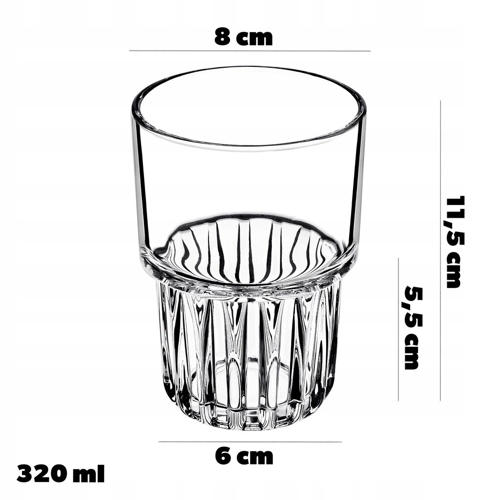 4x auksto dzērienu glāzes 320 ml ūdens dzērienu glāžu komplekts cena un informācija | Glāzes, krūzes, karafes | 220.lv