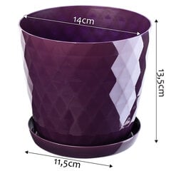 Plastmasas puķupods ar statīvu Puķupoda vāks Ziedi 14cm Violeta Kadax cena un informācija | Puķu podi | 220.lv