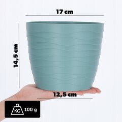 Puķu poda Puķu vāks Zaļš apaļš 17cm Plastmasa cena un informācija | Puķu podi | 220.lv