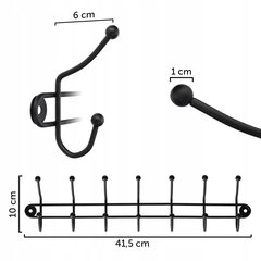 Drēbju pakaramais sienas stiprinājums Black Loft 2gab cena un informācija | Pakaramie un apģērbu maisi | 220.lv