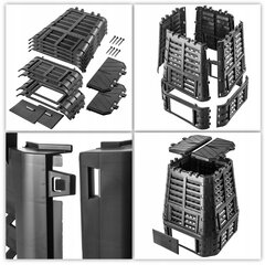 Modulārais kompostētājs visu gadu sala izturīgs 740L cena un informācija | Komposta kastes un āra konteineri | 220.lv