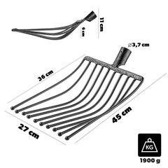 10 zobu kartupeļu dakšu dārza komerciālais metāls bez roktura cena un informācija | Dārza instrumenti | 220.lv