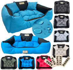 KingDog Blue Waterproof Dog Bed Couch 100x75 цена и информация | Лежаки, домики | 220.lv