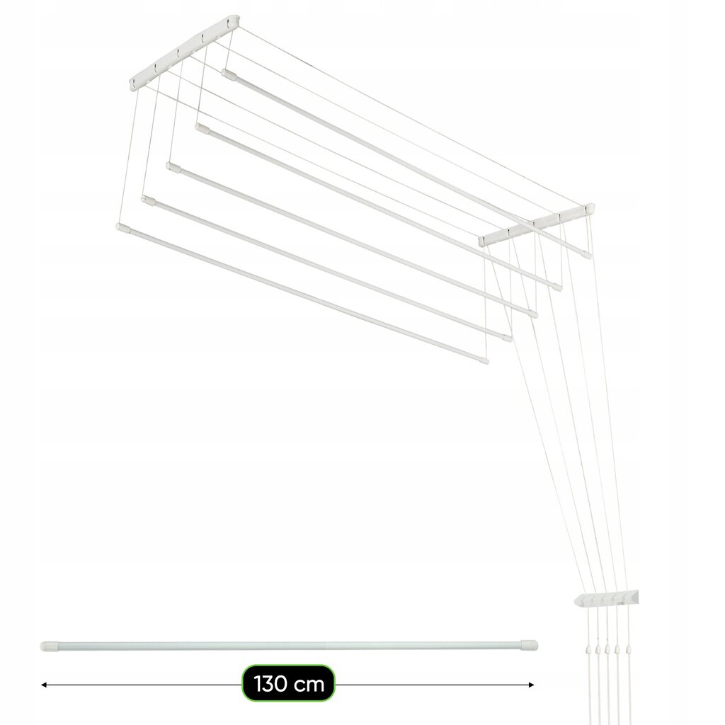 Griestu drēbju žāvētājs, 130 cm cena un informācija | Veļas žāvēšana | 220.lv