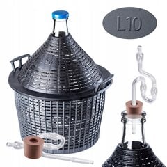 Wine Carboy 10 litri vīna balona caurules korķis grozā cena un informācija | Glāzes, krūzes, karafes | 220.lv