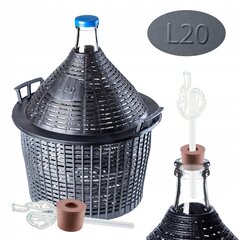 Wine Carboy 20 Litri Vīna balona caurules korķis groza komplektā cena un informācija | Glāzes, krūzes, karafes | 220.lv