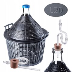 Wine Carboy 20 Litri Vīna balona caurules korķis groza komplektā cena un informācija | Glāzes, krūzes, karafes | 220.lv