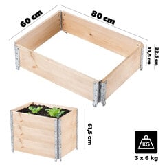 Koka paletes pagarinājums 60x80cm palešu konteinera gultas komplekts 3gab cena un informācija | Instrumentu kastes | 220.lv