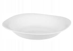 Dziļa balta stikla vakariņu plate 23 cm цена и информация | Посуда, тарелки, обеденные сервизы | 220.lv