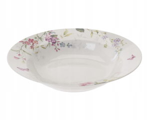 Porcelāna dziļais zupas šķīvis 23 cm ziedu dizains cena un informācija | Trauki, šķīvji, pusdienu servīzes | 220.lv