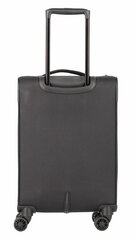 Kabīnes koferis 55cm S Cabin soft 31L 4 riteņi Travelite Black ar priekšējo kabatas kabatu cena un informācija | Koferi, ceļojumu somas | 220.lv