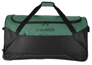 Travelite BASICS 71cm melnā un zaļā ceļojumu somiņa uz riteņiem cena un informācija | Koferi, ceļojumu somas | 220.lv