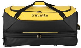 Travelite BASICS 70cm melna, dzeltena, paplašināma ceļojumu soma cena un informācija | Koferi, ceļojumu somas | 220.lv