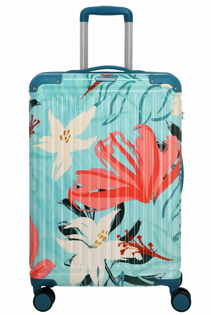 Liels koferis 77cm L Cruise Turquoise Lilies Print Travelite цена и информация | Koferi, ceļojumu somas | 220.lv