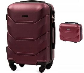 Средний чемодан Unlimited 4201, M, бордовый плюс косметичка цена и информация | Чемоданы, дорожные сумки | 220.lv