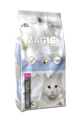 Smiltis kaķu tualetēm : MAGIC LITTER Bentonite Ultra White 5l cena un informācija | Kaķu tualetes | 220.lv