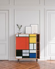 Kumode BS6 Composition With Blue, Red And Yellow By Piet Modrian L 94 cm, rieksts cena un informācija | Kumodes | 220.lv