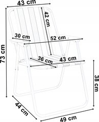 складной стул для кемпинга, серый цена и информация | Садовые стулья, кресла, пуфы | 220.lv