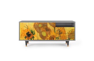 TV skapis T7 Sunflowers By Vincent Van Gogh L 125 cm, pelēks cena un informācija | Kumodes | 220.lv