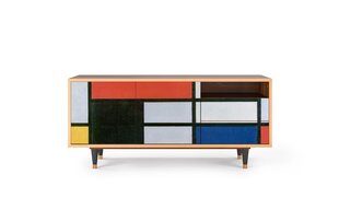 TV skapis T7 Composition With Blue, Red And Yellow By Piet Modrian L 125 cm, rieksts cena un informācija | Kumodes | 220.lv