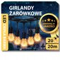 Dārza Apgaismojums Girland Led 20M 20X Led Spuldzes E27 Balkoniem cena un informācija | Āra apgaismojums | 220.lv