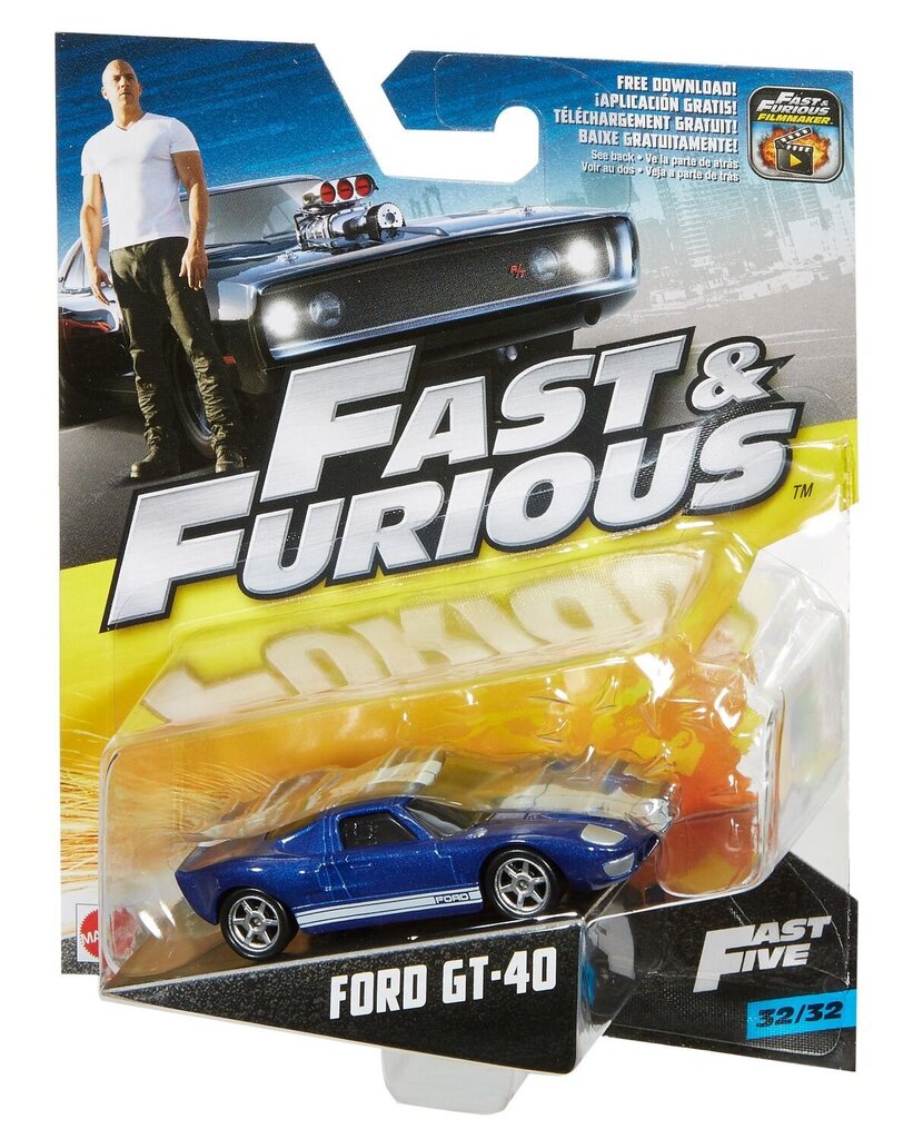 Auto Fast&Furious Ford GT-40 Mattel, zils cena un informācija | Rotaļlietas zēniem | 220.lv