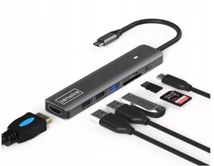 USB-концентратор Zenwire HC703 цена и информация | Адаптеры и USB разветвители | 220.lv