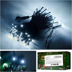 Led gaismas virtene, vēsā baltā krāsā, 10 m. cena un informācija | Ziemassvētku lampiņas, LED virtenes | 220.lv