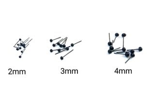 Стеклянные глаза, черные, 2 мм, 10 шт. цена и информация | Принадлежности для валяния | 220.lv