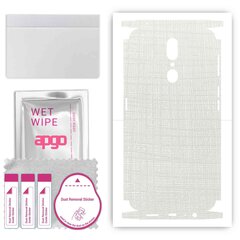 apgo uzlīmju plēves folijas vinils mugurai + sāniem saderīgs ar Oppo A9, Full Body Wrap, izturīgs pret skrāpējumiem, viegli uzstādāms - Balts audums cena un informācija | Ekrāna aizsargstikli | 220.lv