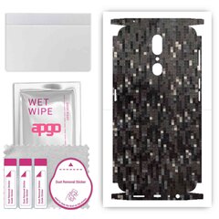 apgo uzlīmju plēves folijas vinils mugurai + sāniem saderīgs ar Oppo A9, Full Body Wrap, izturīgs pret skrāpējumiem, viegli uzstādāms - Oglekļa melnais pikseļi cena un informācija | Ekrāna aizsargstikli | 220.lv