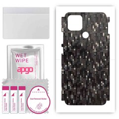 apgo uzlīmju plēves folijas vinils mugurai + sāniem saderīgs ar Oppo A15, Full Body Wrap, izturīgs pret skrāpējumiem, viegli uzstādāms - Oglekļa melnais pikseļi цена и информация | Защитные пленки для телефонов | 220.lv