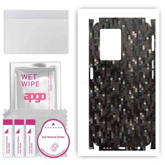 apgo uzlīmju plēves folijas vinils mugurai + sāniem saderīgs ar Oppo A77 5G, Full Body Wrap, izturīgs pret skrāpējumiem, viegli uzstādāms - Oglekļa melnais pikseļi cena un informācija | Ekrāna aizsargstikli | 220.lv