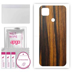 apgo uzlīmju plēves folijas vinils aizmugurei saderīgs ar Xiaomi Redmi 9 Activ, Wrap, izturīgs pret skrāpējumiem, viegli uzstādāms - Tigerwood цена и информация | Защитные пленки для телефонов | 220.lv