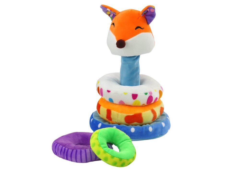 Plīša piramīda Fox Lean Toys, 6 d, 27 cm cena un informācija | Rotaļlietas zīdaiņiem | 220.lv