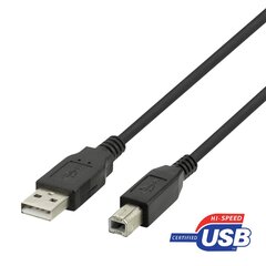 Deltaco, USB-B/USB-A, 1 m cena un informācija | Kabeļi un vadi | 220.lv